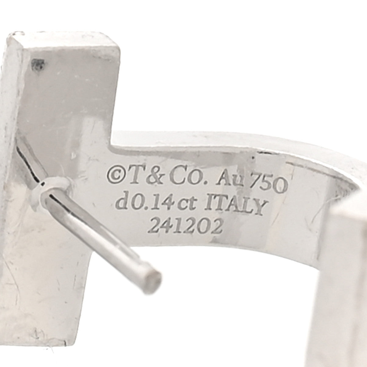 18K White Gold Diamond T1 Half Pave Huggie Earrings