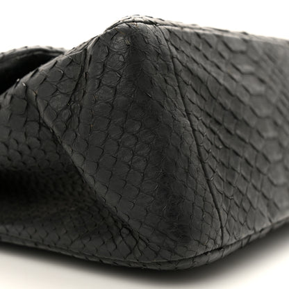 Chanel Snakeskin Jumbo Double Flap So Black 8 of 22