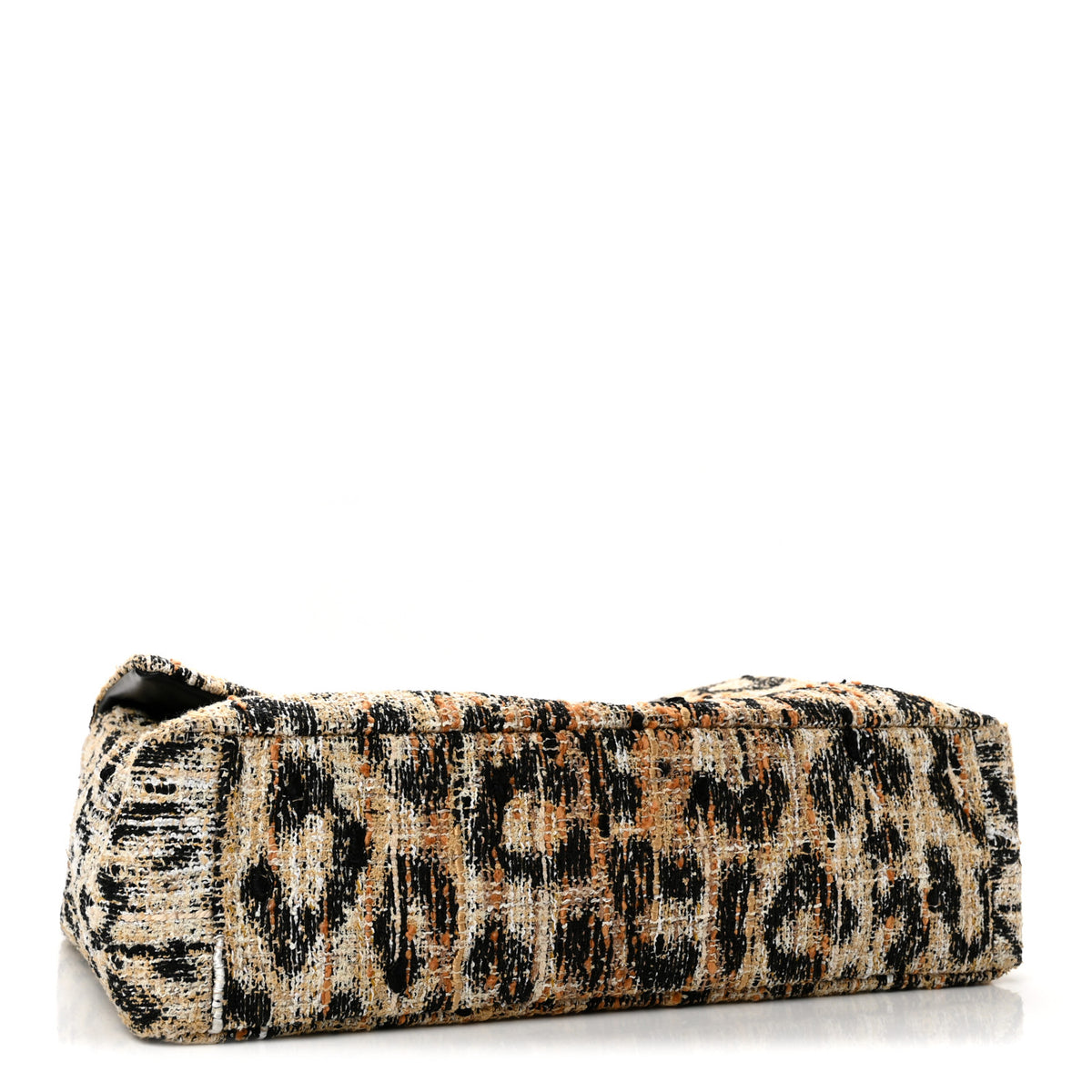 Chanel Tweed Mixed Fibers Leopard Print Souplissimo Maxi Flap Brown Black White 4 of 10