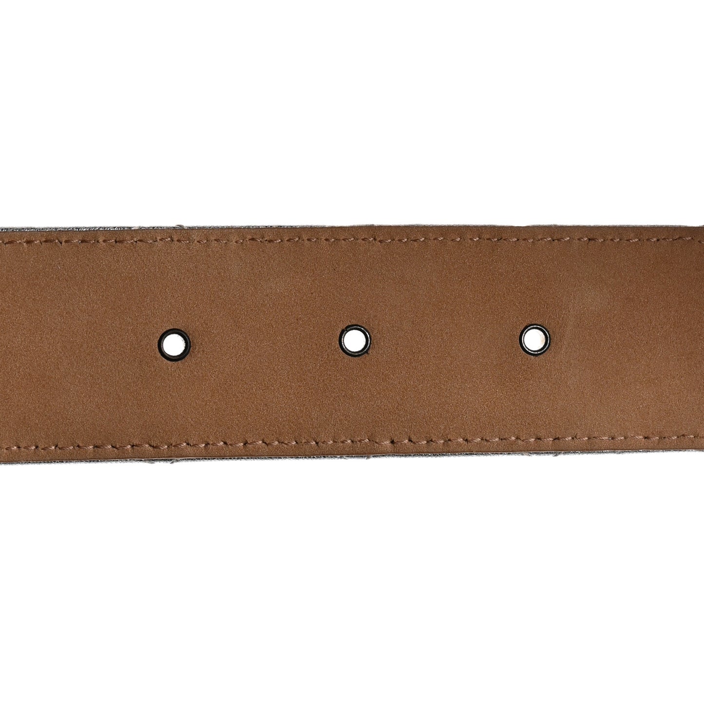 Metallic Lambskin Quilted CC Belt Silver