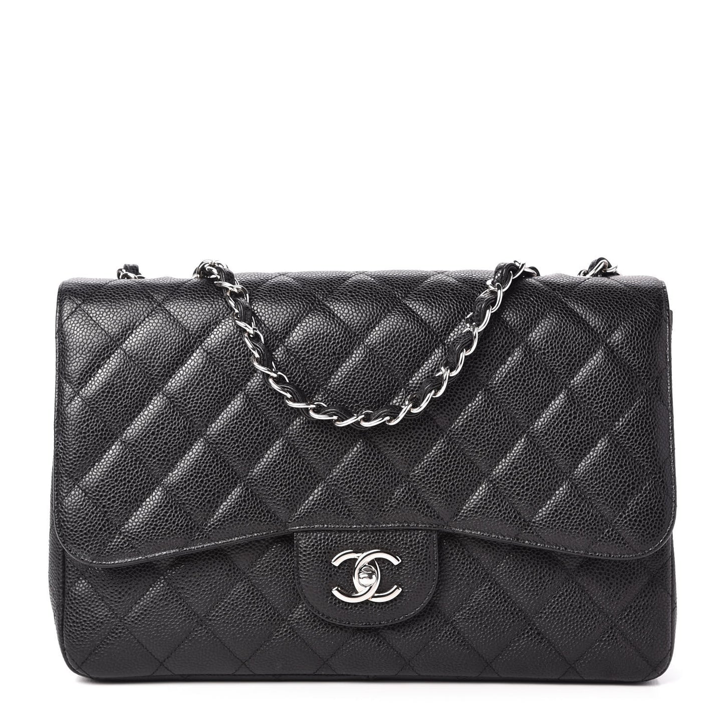 Caviar Quilted Jumbo Single Flap Black