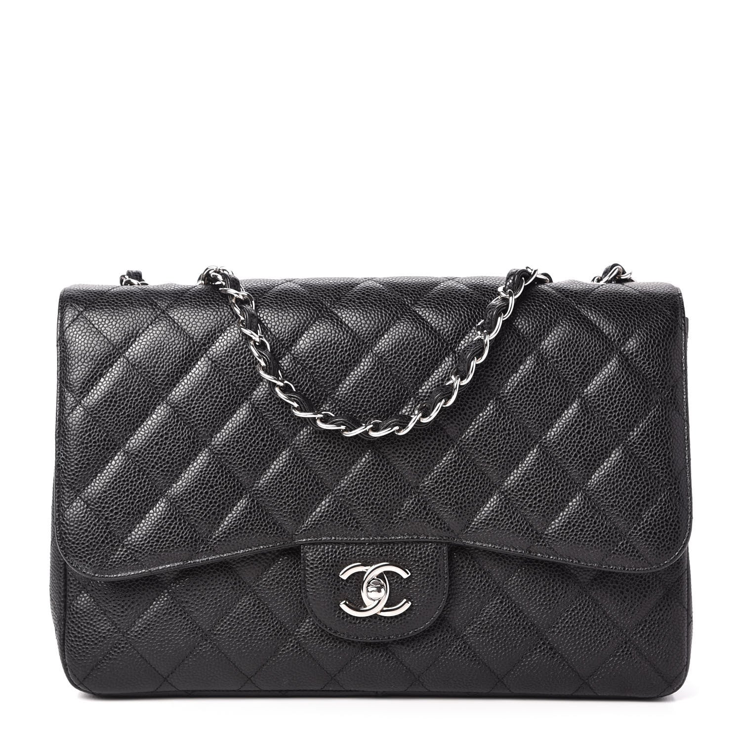Chanel Caviar Quilted Jumbo Single Flap Black 1 of 11