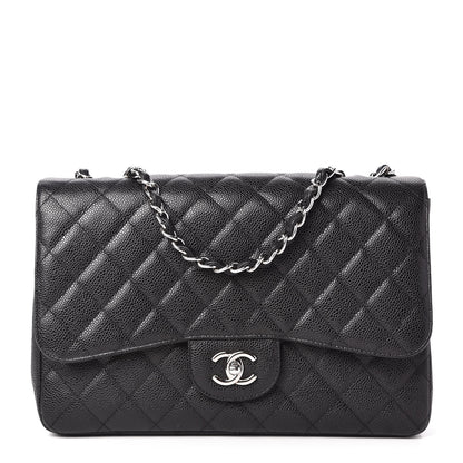 Chanel Caviar Quilted Jumbo Single Flap Black 1 of 11
