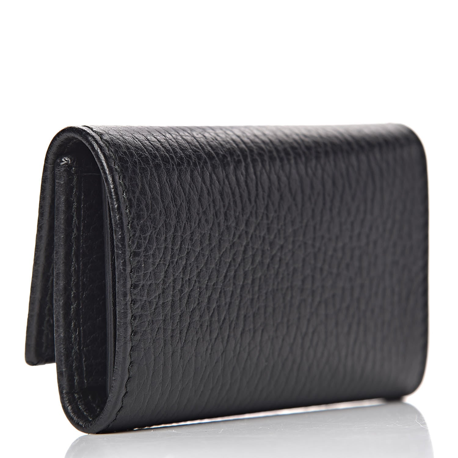Gucci Pebbled Calfskin GG Marmont 6 Key Holder Black 3 of 8