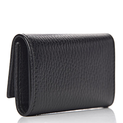 Gucci Pebbled Calfskin GG Marmont 6 Key Holder Black 3 of 8
