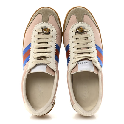 Gucci Calfskin Suede Web Womens G74 Sneakers 37 Oatmeal Soft Rose 2 of 10