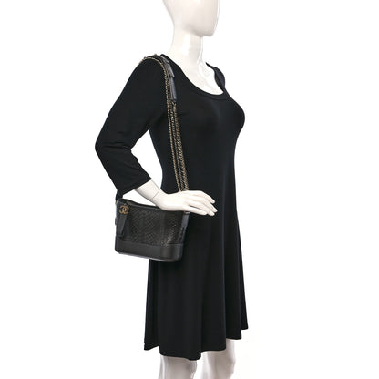 Chanel Metallic Snakeskin Small Gabrielle Hobo Pewter 2 of 9