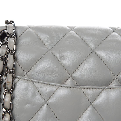 Chanel Lambskin Quilted Large 3 Flap Bag Grey 19 of 20