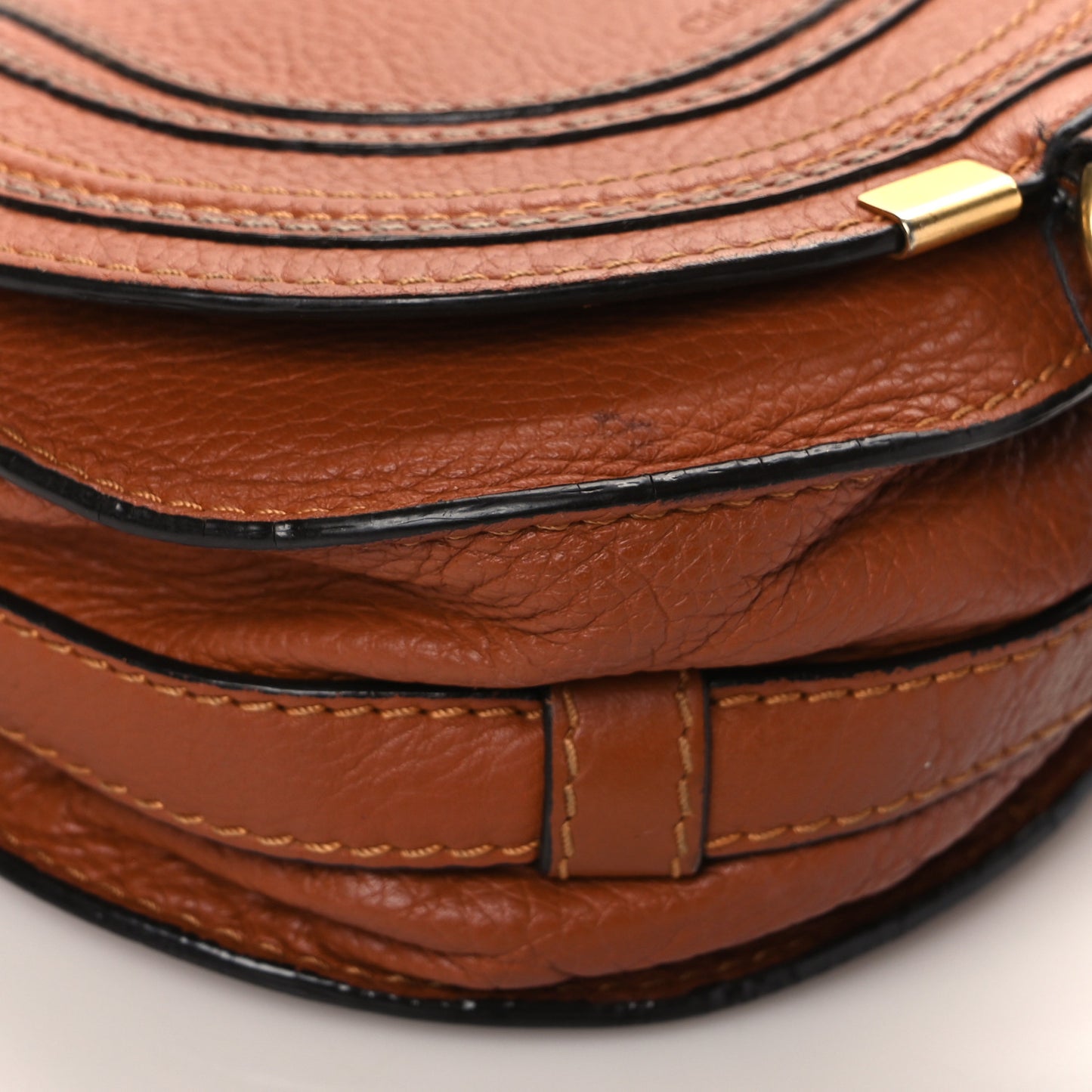 Calfskin Mini Marcie Round Crossbody Bag Tan