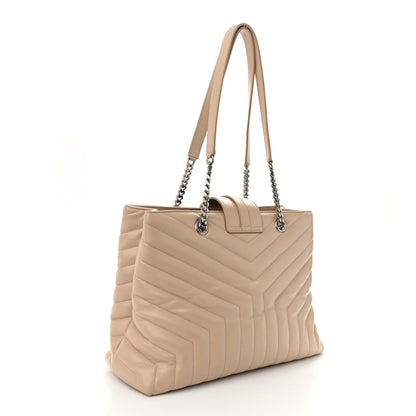 Saint Laurent Calfskin Y Quilted Monogram Large Loulou Shopper Nude Powder 3 of 10