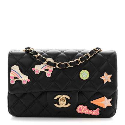 Chanel Lambskin Quilted Hollywood Charms Mini Rectangular Flap Black 1 of 11