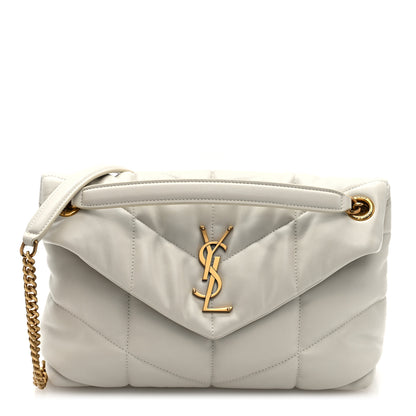 Saint Laurent Lambskin Quilted Small Loulou Puffer Monogram Chain Satchel Crema Soft 1 of 9
