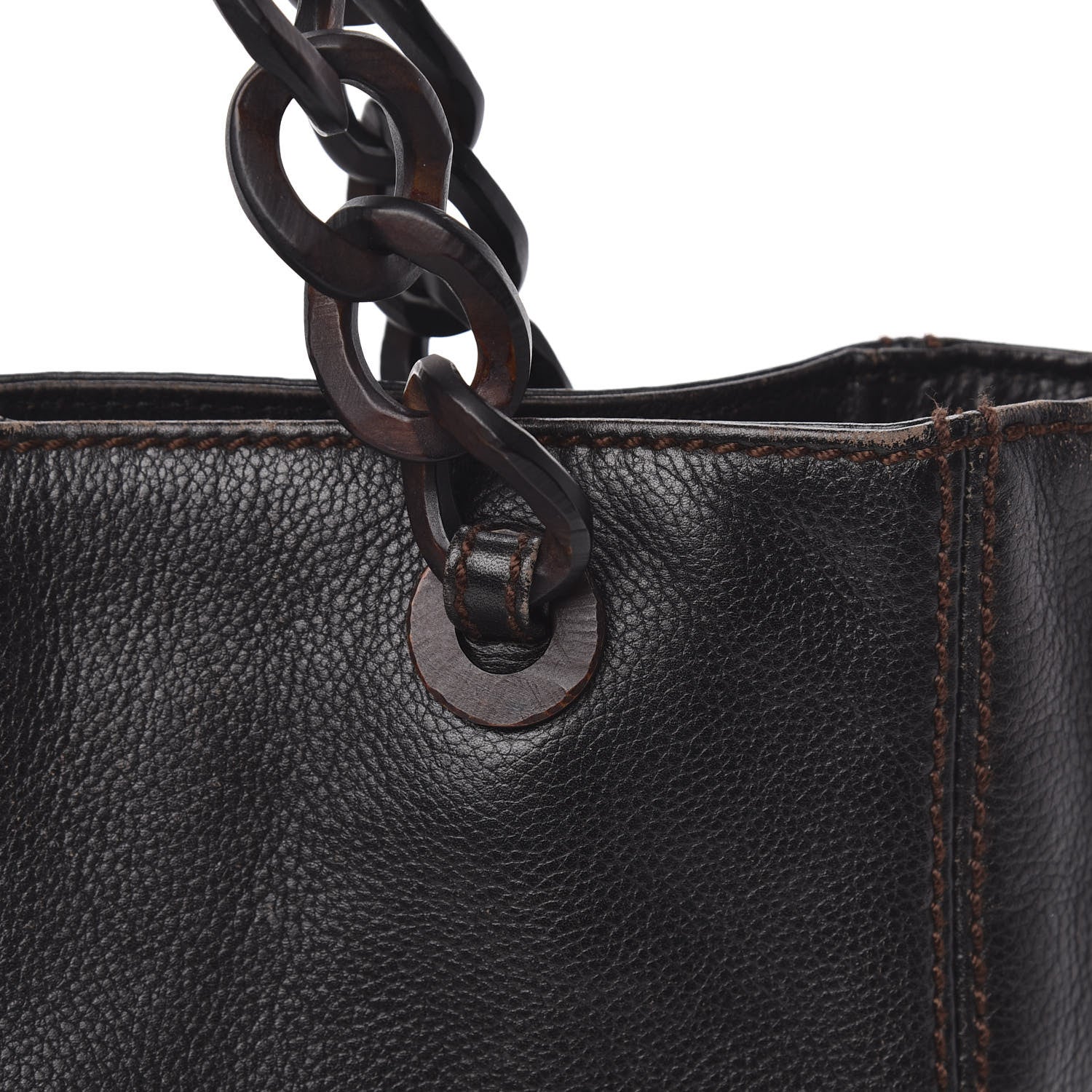 Chanel Calfskin Wood Chain Tote Black 15 of 15