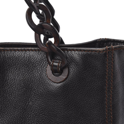 Chanel Calfskin Wood Chain Tote Black 15 of 15