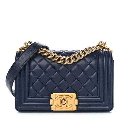 Chanel Lambskin Quilted Small Boy Flap Navy 1 of 12