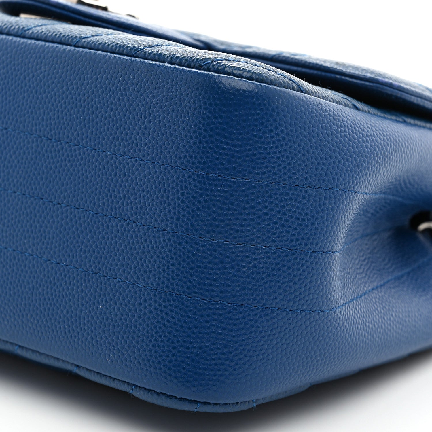 Chanel Caviar Chevron Quilted Mini Square Flap Blue 10 of 10