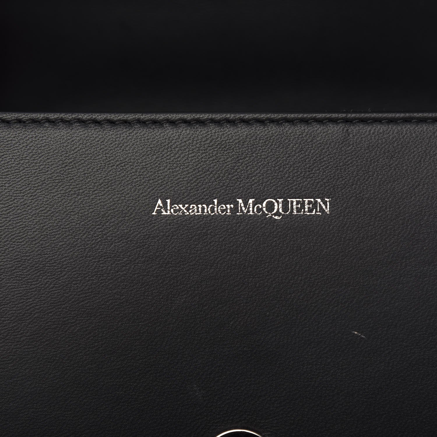 Alexander McQueen Calfskin Embroidered Knuckle Crossbody Black 7 of 10