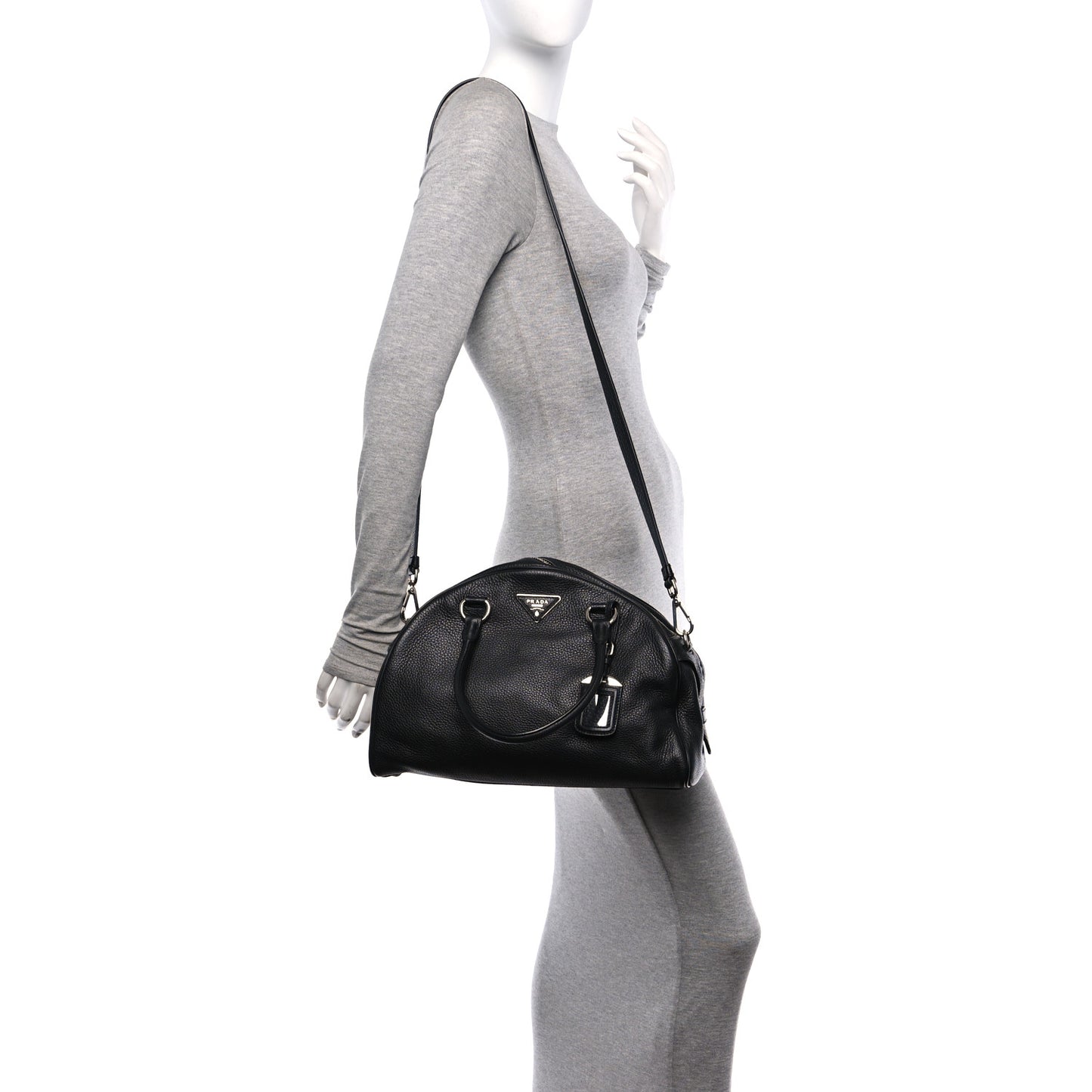 Vitello Daino Bowling Bag Black