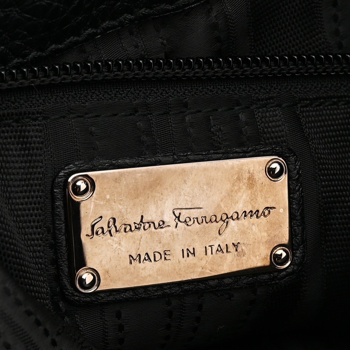Calfskin Fanisa Gancini Large Hobo Black
