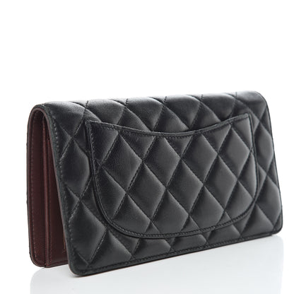 Chanel Lambskin Quilted Yen Wallet Black 3 of 16