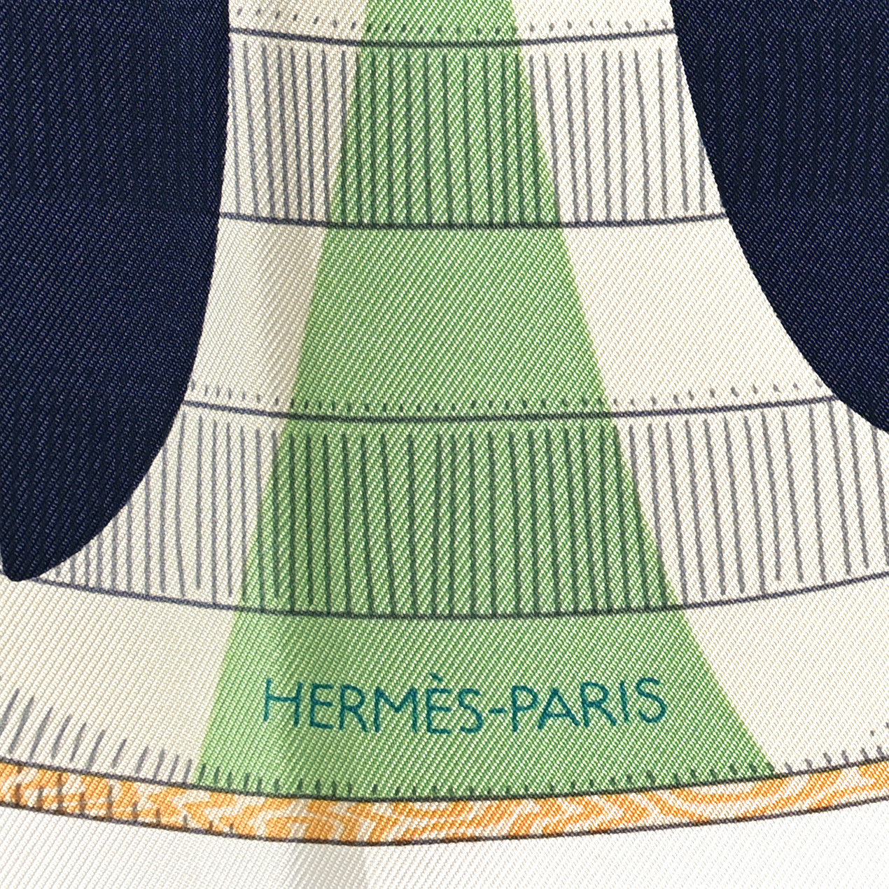 Hermes Silk Lanternes Ballons et Cocardes Scarf 90 Bleu Ciel White Vert 2 of 5