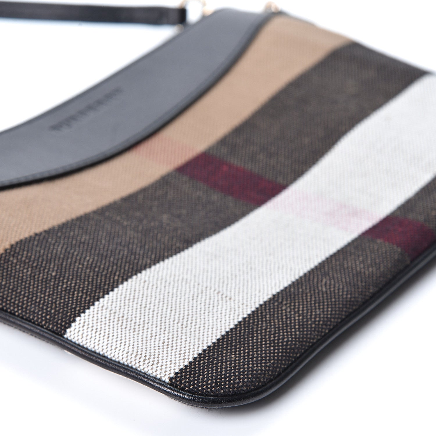 Burberry Mega Check Peyton Crossbody Clutch Bag Black 9 of 10