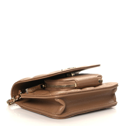 Chanel Caviar Quilted Business Affinity Clutch With Chain Flap Dark Beige 3 of 11