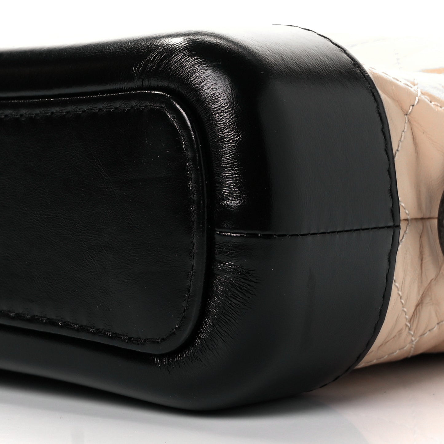 Aged Calfskin Quilted Small Gabrielle Hobo Beige Black