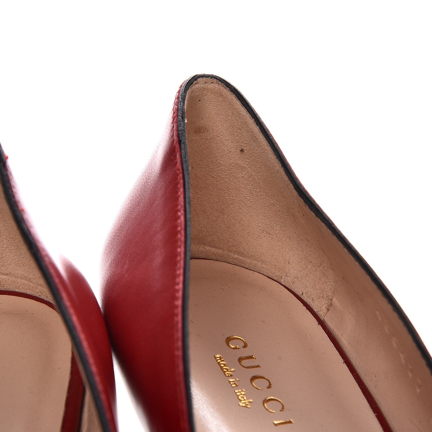 Gucci Nappa Pearl Pumps 38 Hibiscus Red 9 of 12