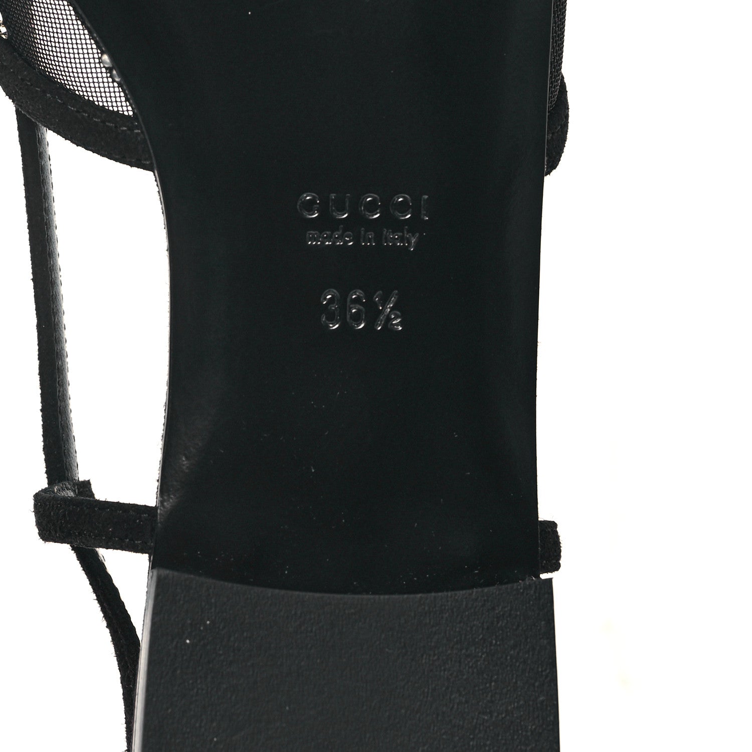 Gucci Tela Retino Kid Scamosciato Crystal GG Monogram Square Demi Ballet Flats 36.5 Black 6 of 8