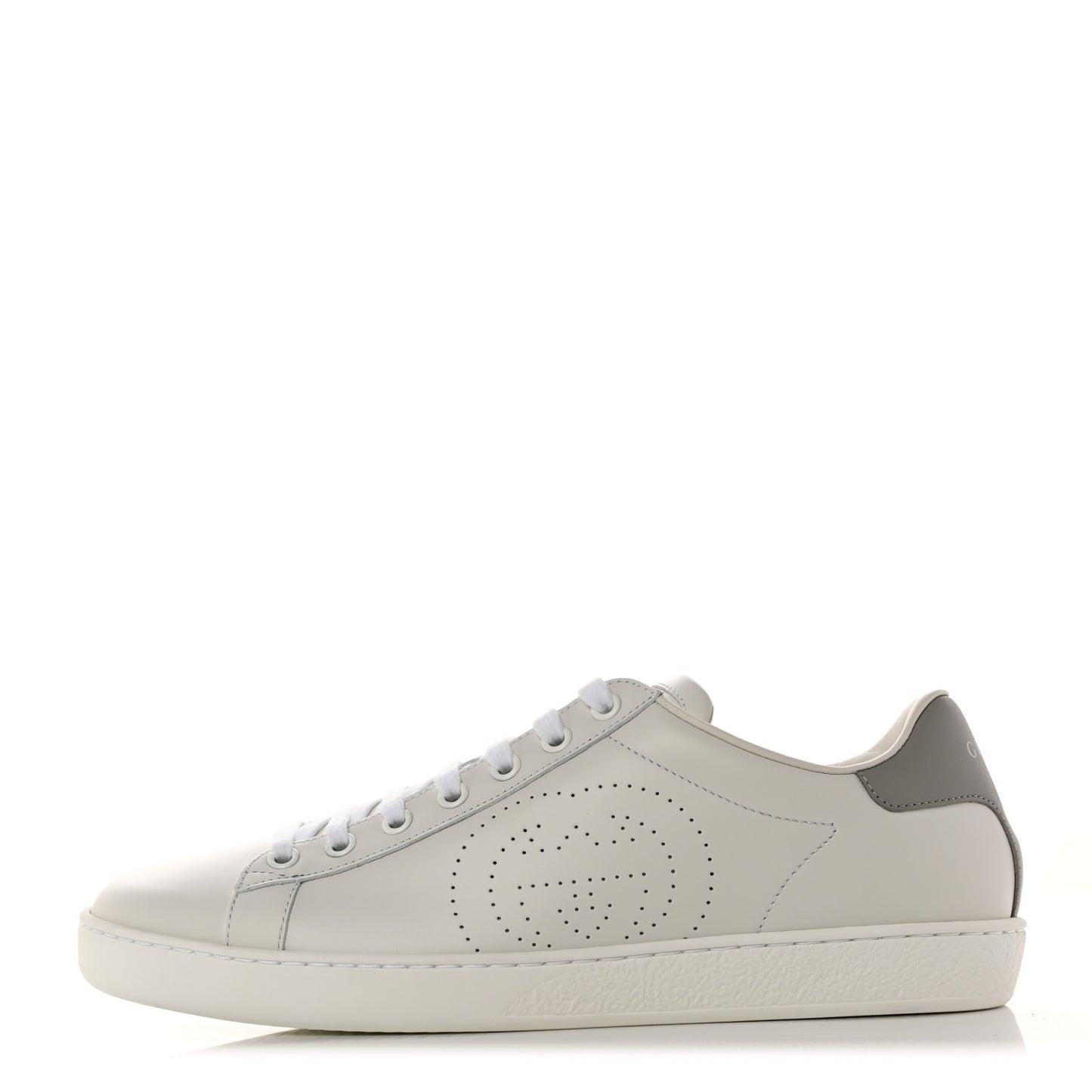 Calfskin Interlocking G Perforated Womens Ace Sneakers 40 White Grey Sky