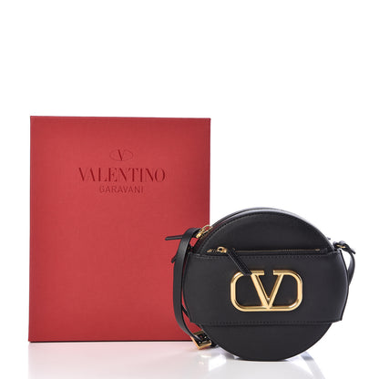 Valentino Garavani Calfskin VLogo Round Crossbody Bag Black 10 of 10