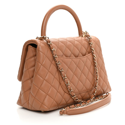 Chanel Caviar Quilted Small Coco Handle Flap Brown 3 of 9
