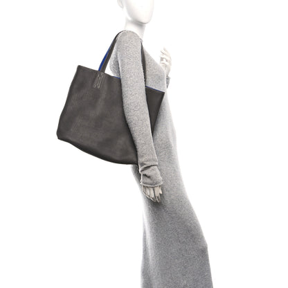 Hermes Taurillon Clemence Double Sens 36 Reversible Tote Graphite Bleu Electrique 2 of 16