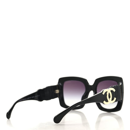 Chanel Acetate Calfskin Square Sunglasses 5474-Q-A Black 4 of 7