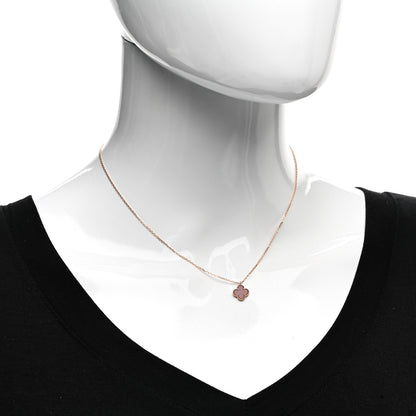 Van Cleef & Arpels 18K Rose Gold Carnelian Sweet Alhambra Pendant Necklace 2 of 6