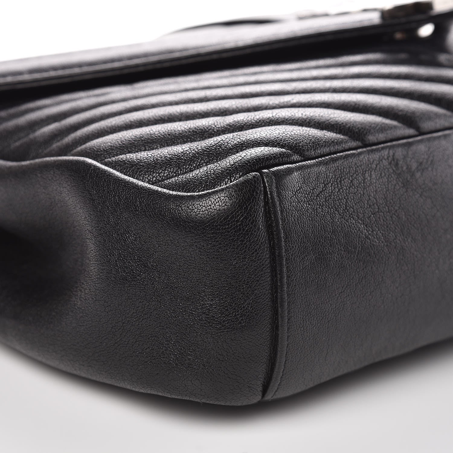 Saint Laurent Sheepskin Matelasse Chevron Monogram Large College Satchel Black 7 of 11