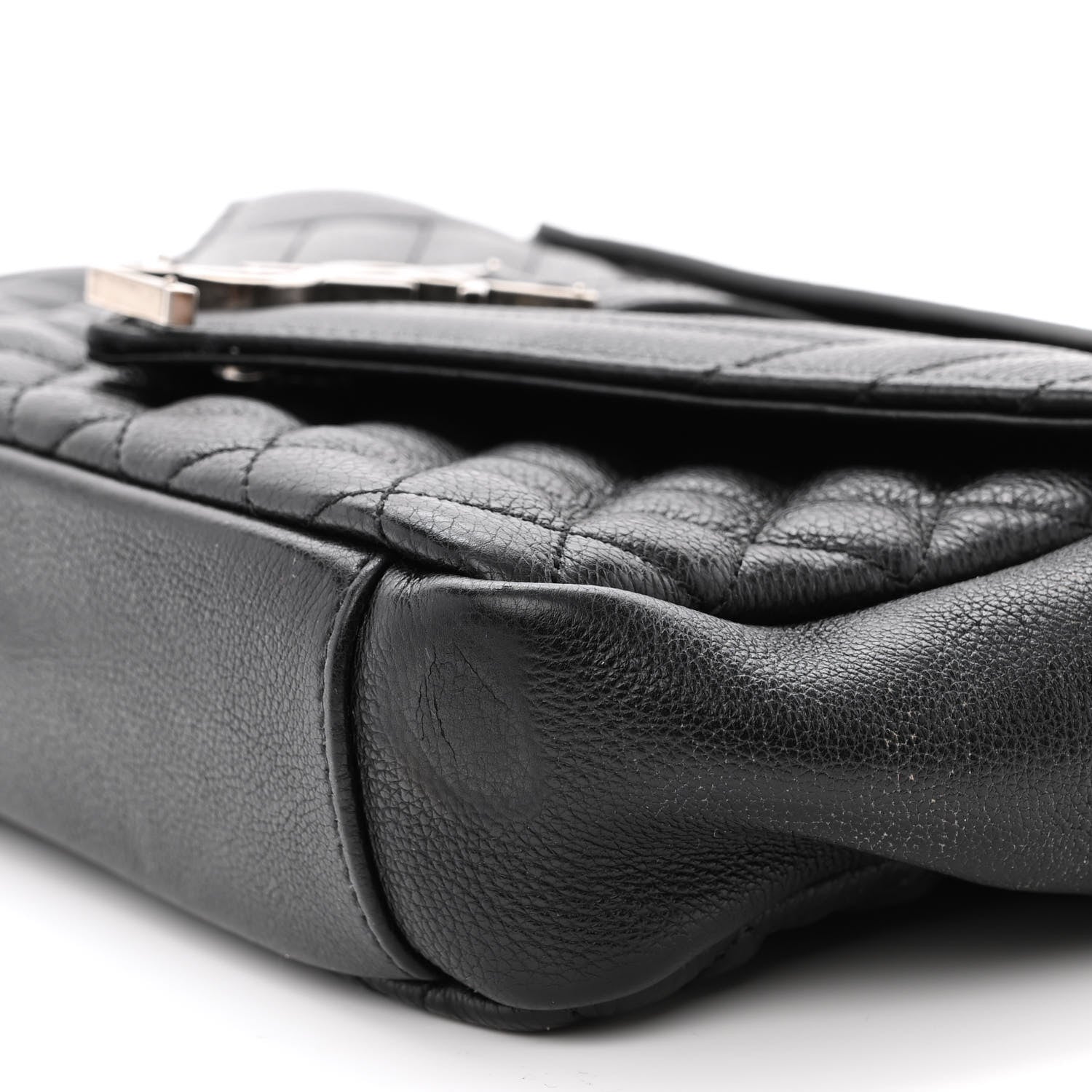 Saint Laurent Sheepskin Tri-Quilt Monogram Medium College Bag Black 9 of 11