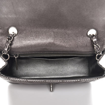 Chanel Metallic Lambskin Perforated Mini Rectangular Flap Grey 5 of 12
