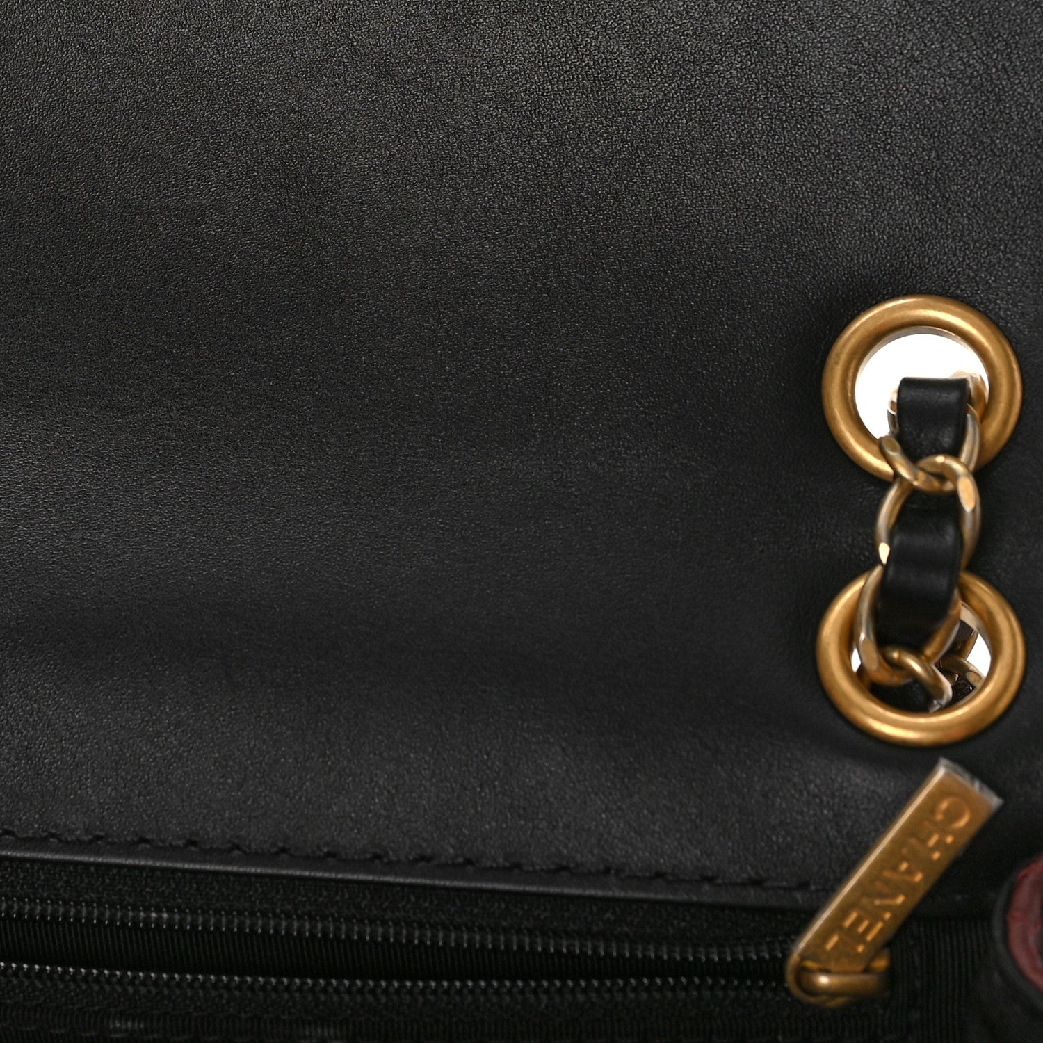 Chanel Calfskin Quilted Strap Into Flap Bag Black Brown 12 of 12
