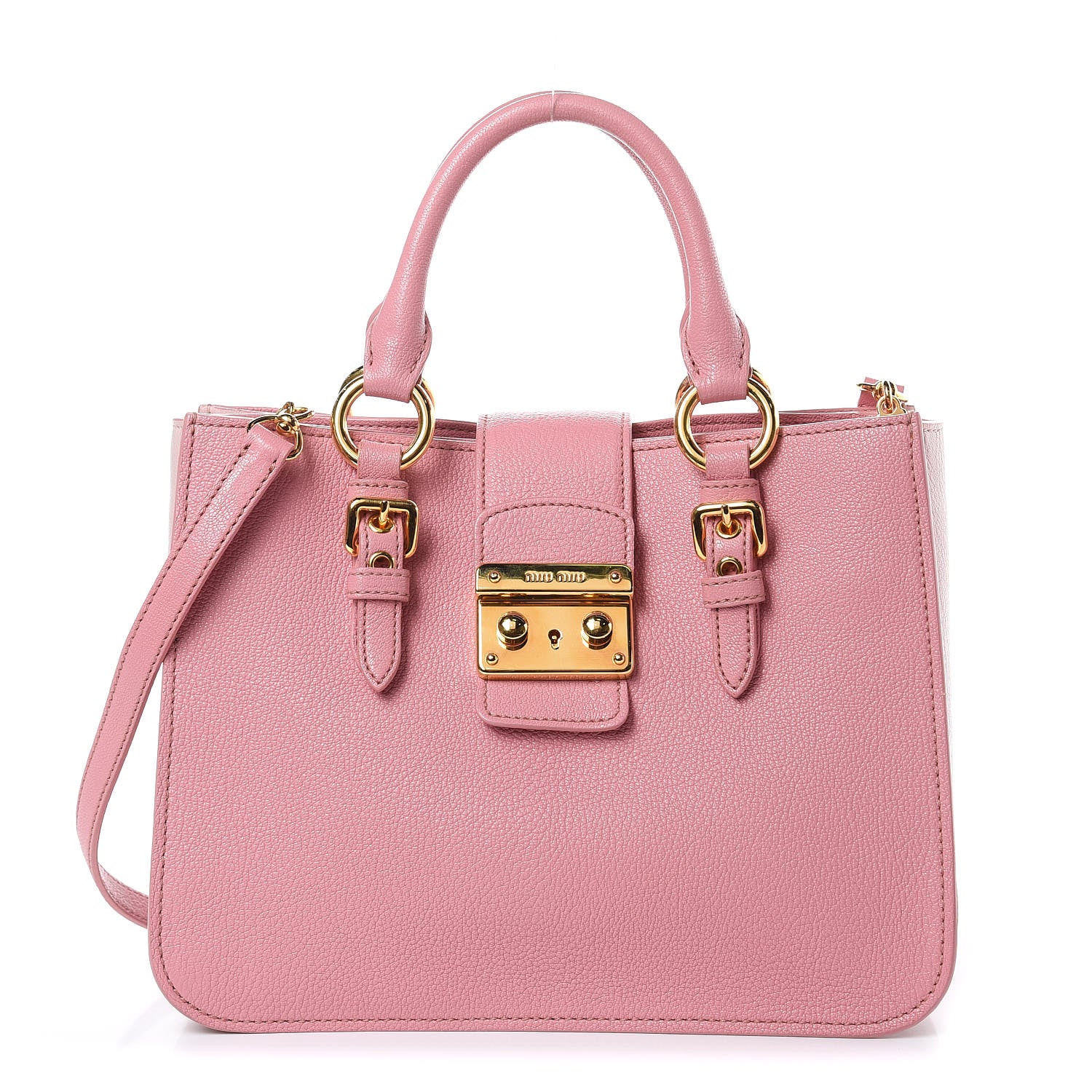 Miu Miu Goatskin Madras Shopping Tote Rosa Gemma 1 of 13