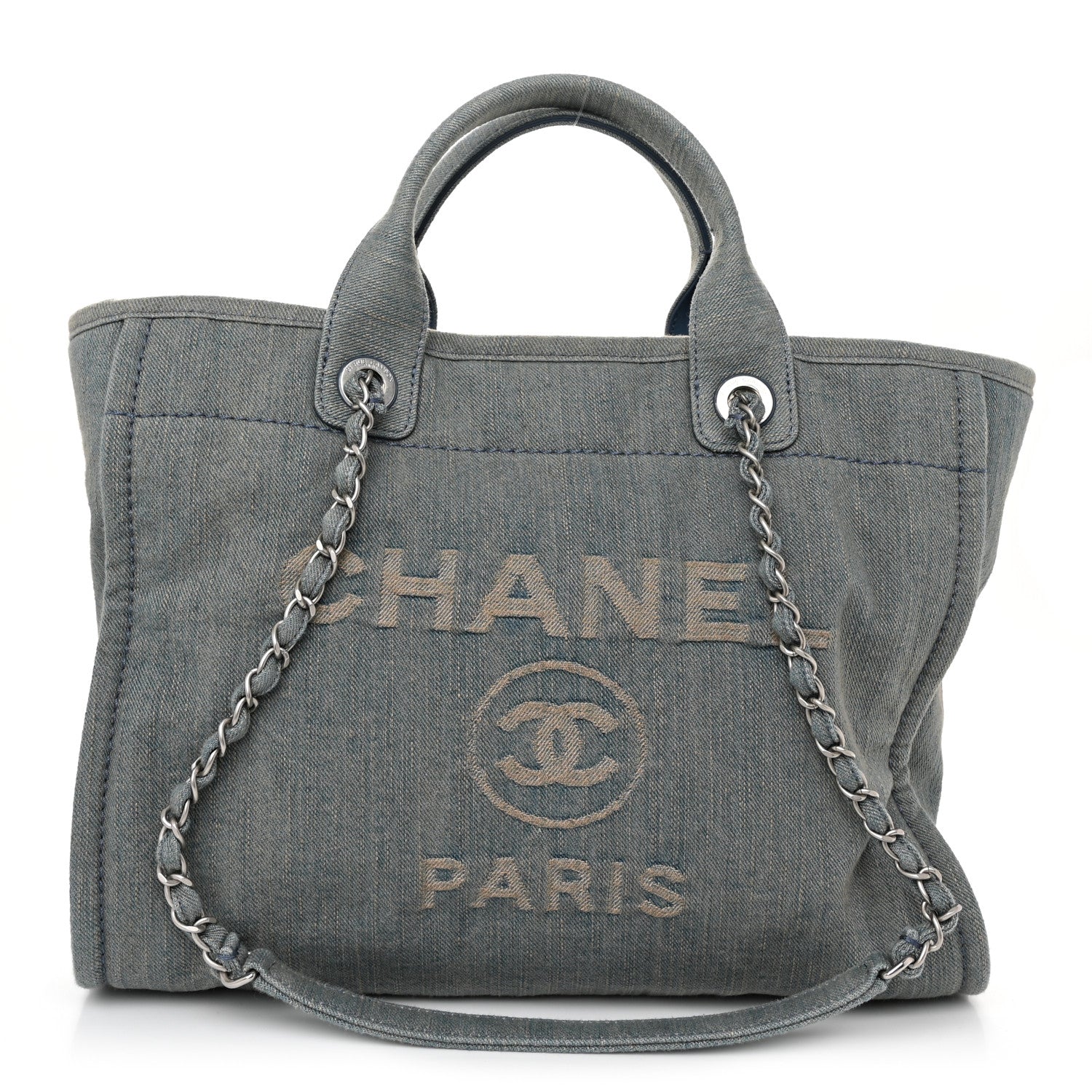 Chanel Denim Small Deauville Tote Light Blue 1 of 11