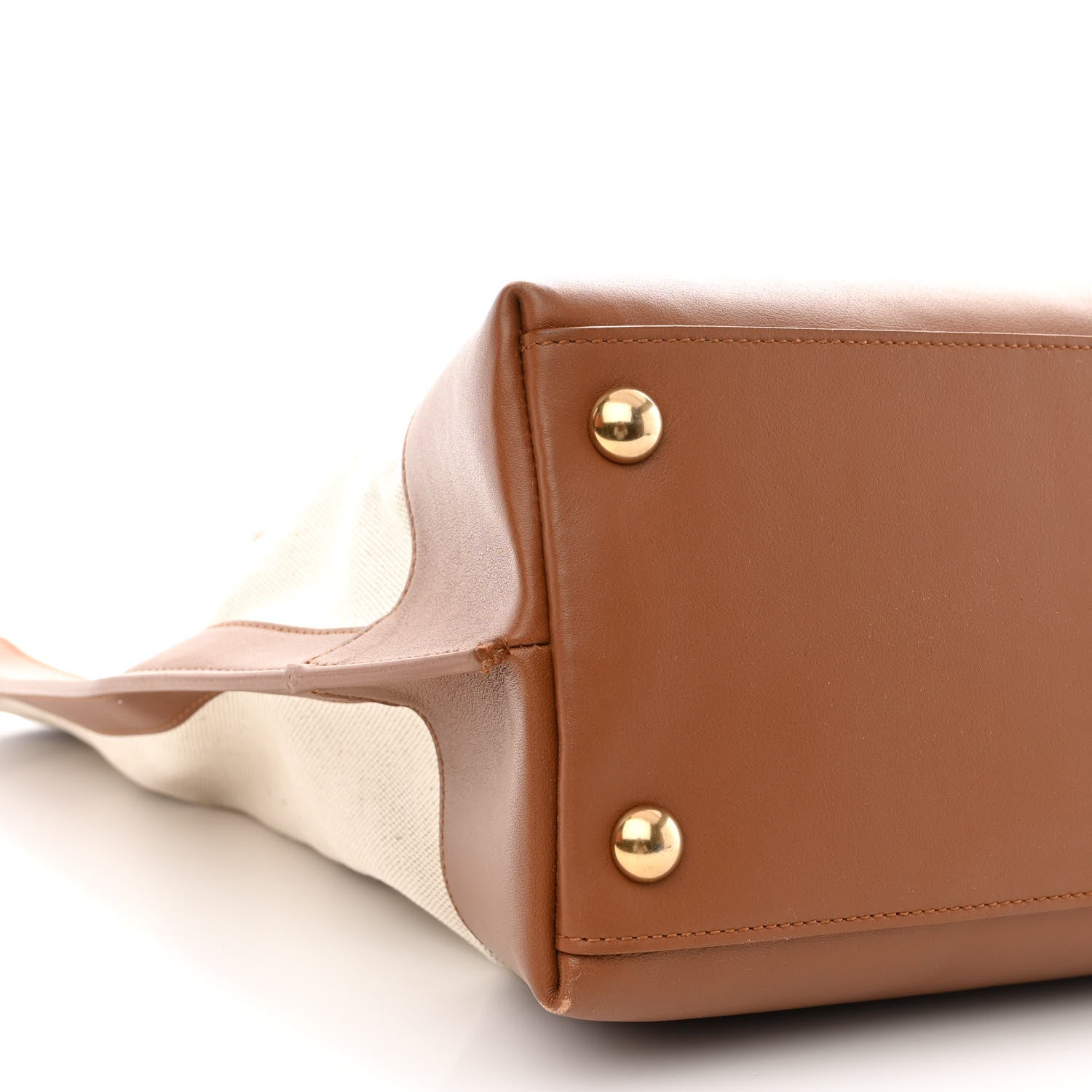 Saint Laurent Calfskin Linen Two Tone Cabas Tote Beige 9 of 10