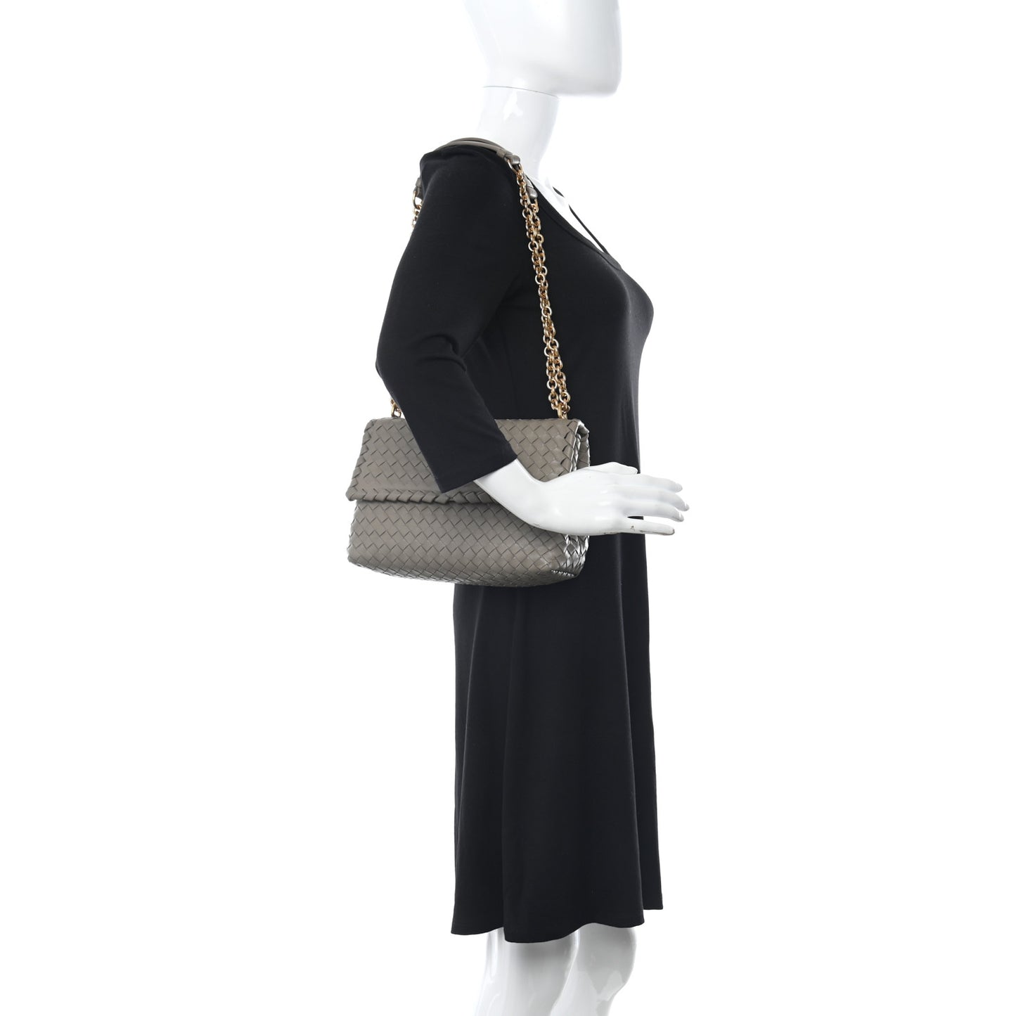 Nappa Intrecciato Small Olimpia Shoulder Bag Limestone