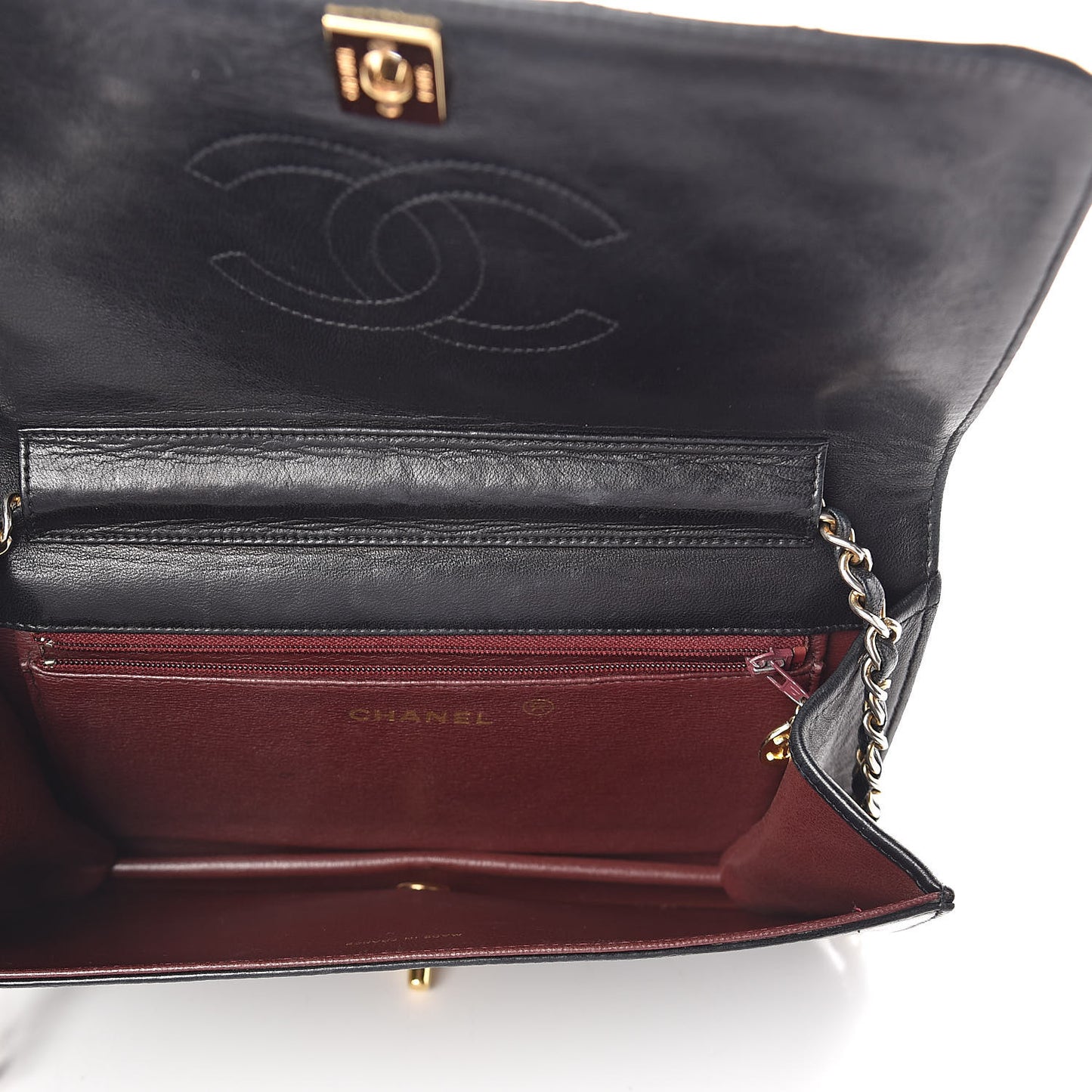 Lambskin Quilted Small Single Flap Black