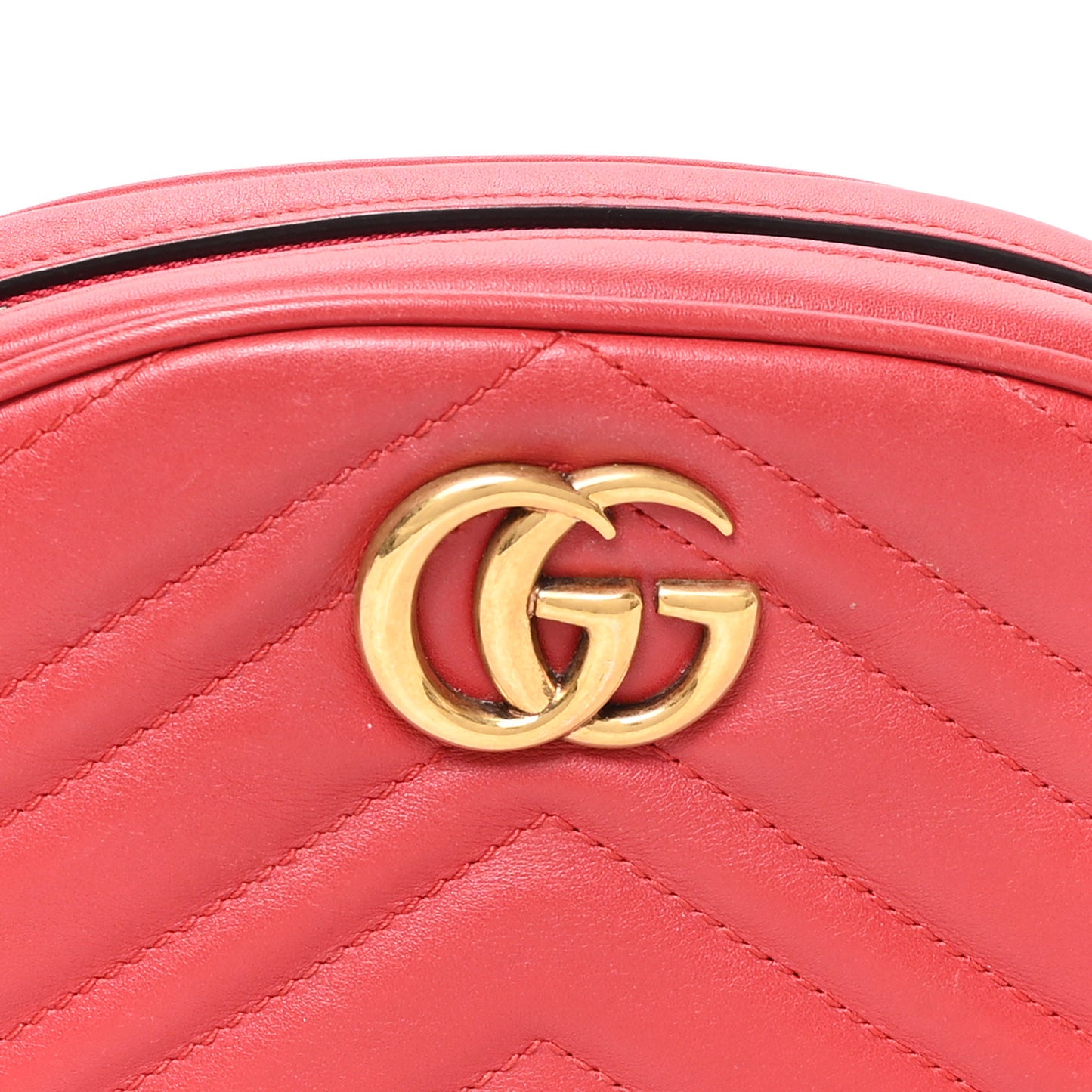 Calfskin Matelasse GG Marmont Belt Bag 75 30 Hibiscus Red