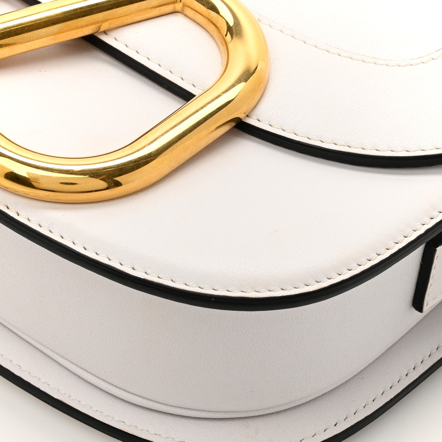 Smooth Calfskin Supervee Shoulder Bag Optic White