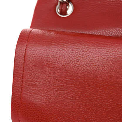Chanel Caviar Quilted Jumbo Double Flap Red 13 of 14