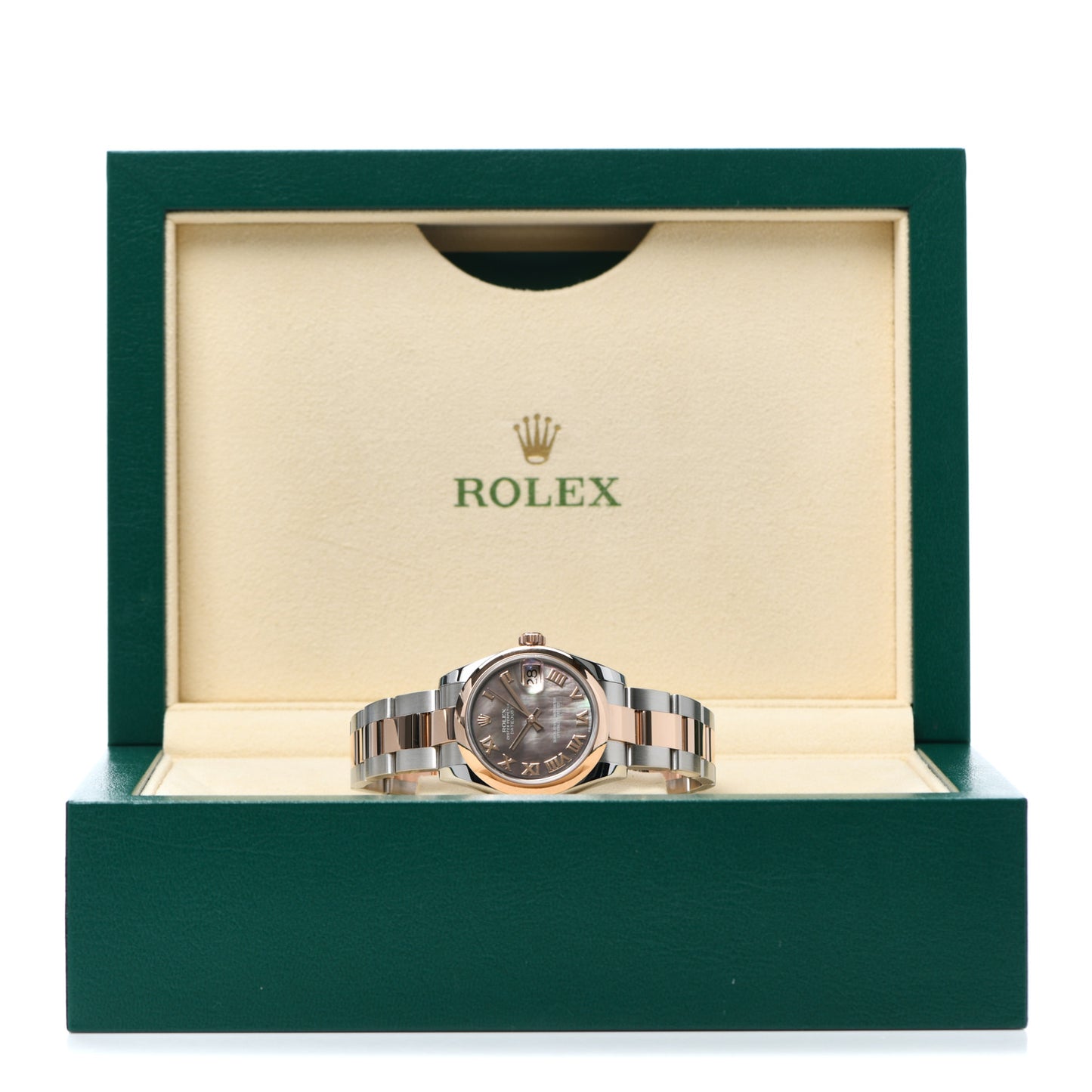 Stainless Steel 18K Everose Gold Black Mother of Pearl 31mm Oyster Perpetual Datejust Watch 178241