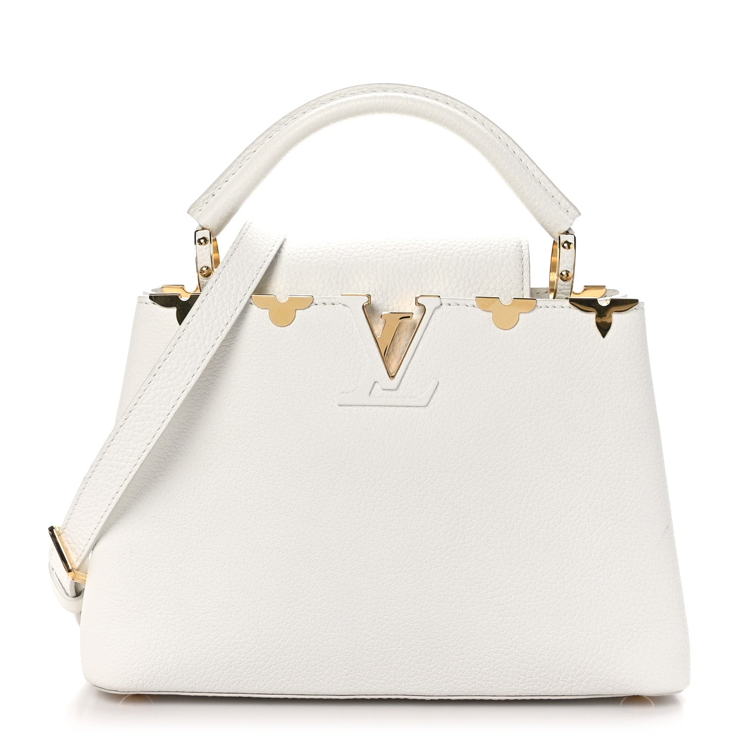 Louis Vuitton Taurillon Embellished Flower Crown Capucines BB Snow 1 of 10